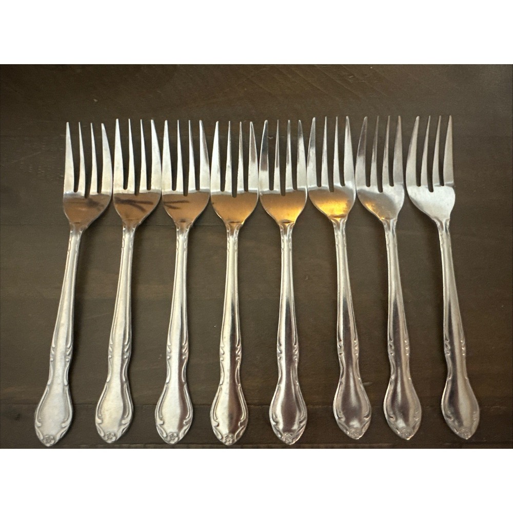 ADC8 Adcraft Stainless Steel Salad Fork Japan - Lot of 8 Replacements Flatware